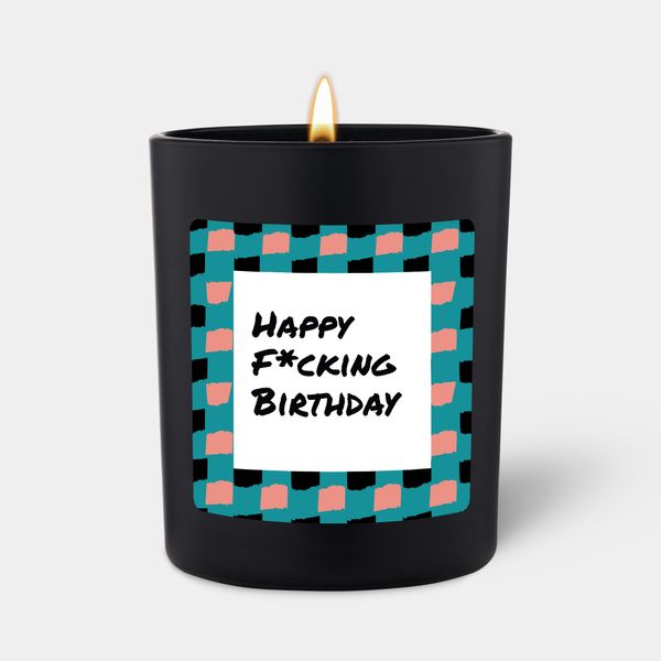 candlehand Funny quote candle Happy F*cking Birhday