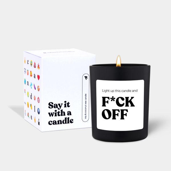 candlehand Funny quote candle Light up this candle and F*ck off